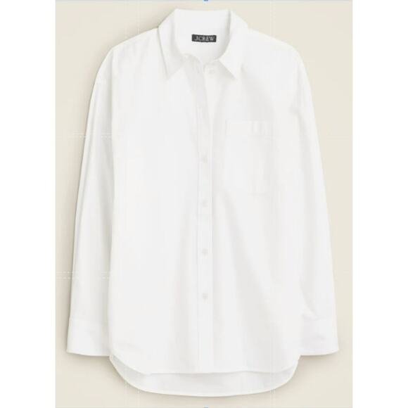J.Crew Etienne Maura Oversized Fit Shirt WMN PL White BZ990 Button Up Relaxed LS - Picture 3 of 10